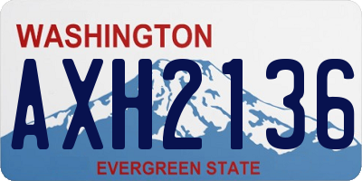 WA license plate AXH2136