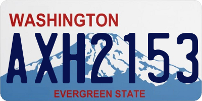 WA license plate AXH2153