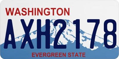 WA license plate AXH2178