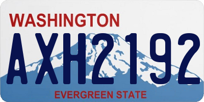 WA license plate AXH2192
