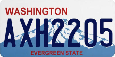 WA license plate AXH2205