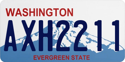 WA license plate AXH2211