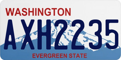 WA license plate AXH2235