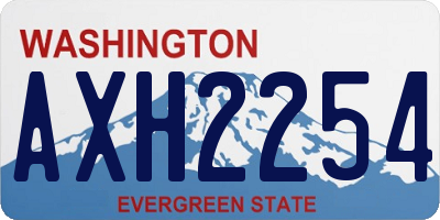 WA license plate AXH2254