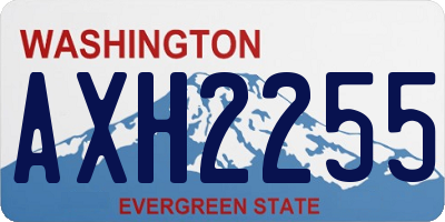 WA license plate AXH2255