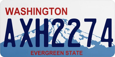 WA license plate AXH2274