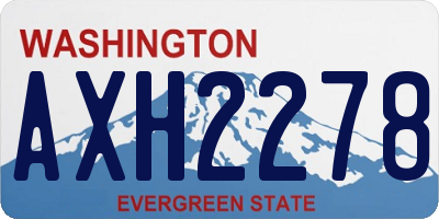 WA license plate AXH2278
