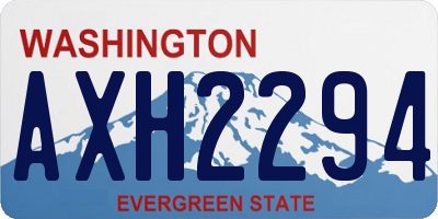 WA license plate AXH2294