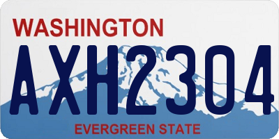 WA license plate AXH2304