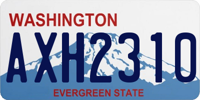 WA license plate AXH2310
