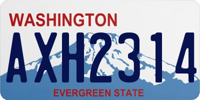 WA license plate AXH2314