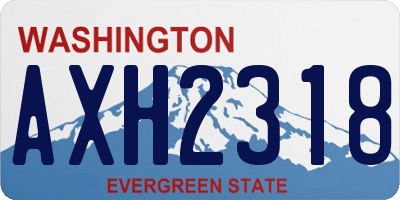 WA license plate AXH2318
