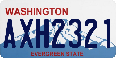 WA license plate AXH2321