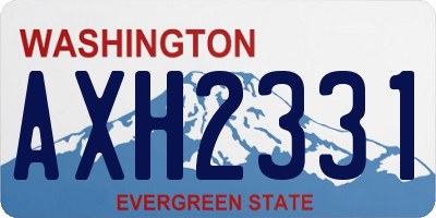 WA license plate AXH2331