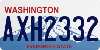 WA license plate AXH2332