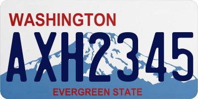 WA license plate AXH2345