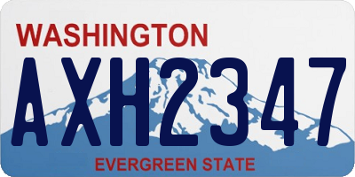 WA license plate AXH2347