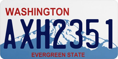 WA license plate AXH2351