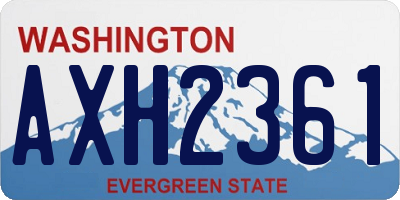 WA license plate AXH2361