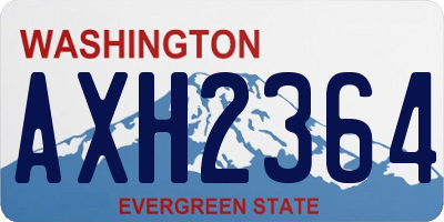WA license plate AXH2364