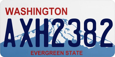 WA license plate AXH2382