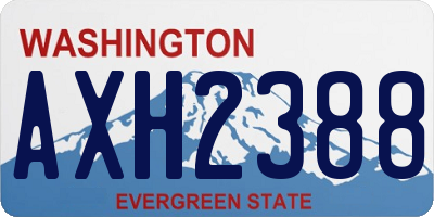 WA license plate AXH2388