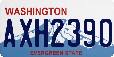 WA license plate AXH2390