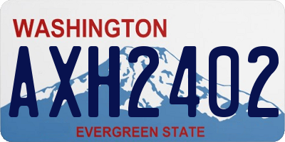 WA license plate AXH2402