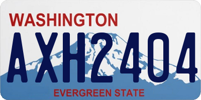WA license plate AXH2404