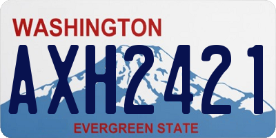 WA license plate AXH2421