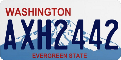 WA license plate AXH2442
