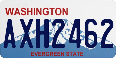 WA license plate AXH2462