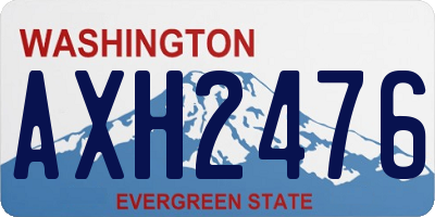 WA license plate AXH2476