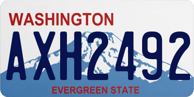 WA license plate AXH2492