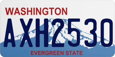 WA license plate AXH2530
