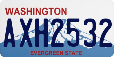 WA license plate AXH2532