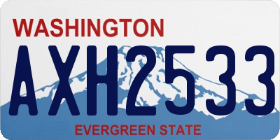 WA license plate AXH2533