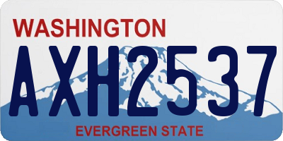 WA license plate AXH2537