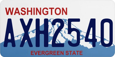 WA license plate AXH2540