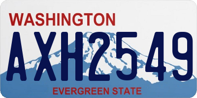 WA license plate AXH2549
