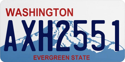 WA license plate AXH2551
