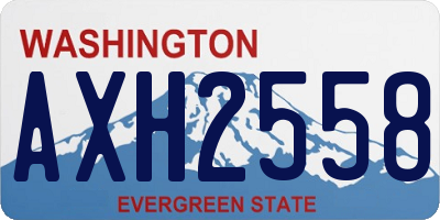WA license plate AXH2558