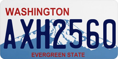 WA license plate AXH2560