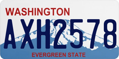 WA license plate AXH2578