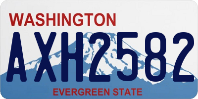 WA license plate AXH2582