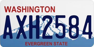 WA license plate AXH2584