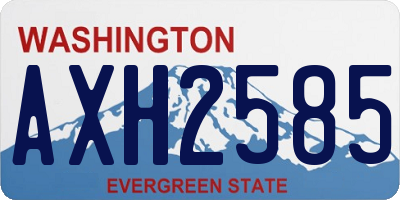 WA license plate AXH2585