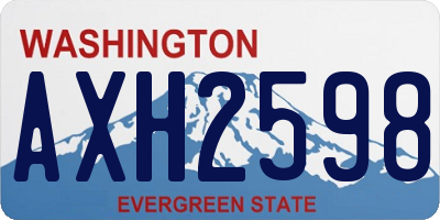 WA license plate AXH2598