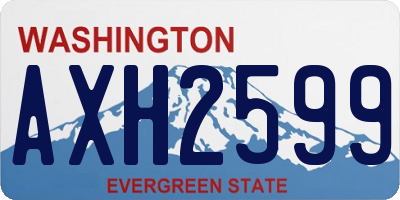 WA license plate AXH2599