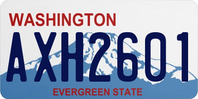 WA license plate AXH2601